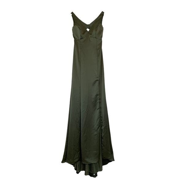 Amsale Olive Satin Dresses sizes 2/4/6 - Picture 2 of 11